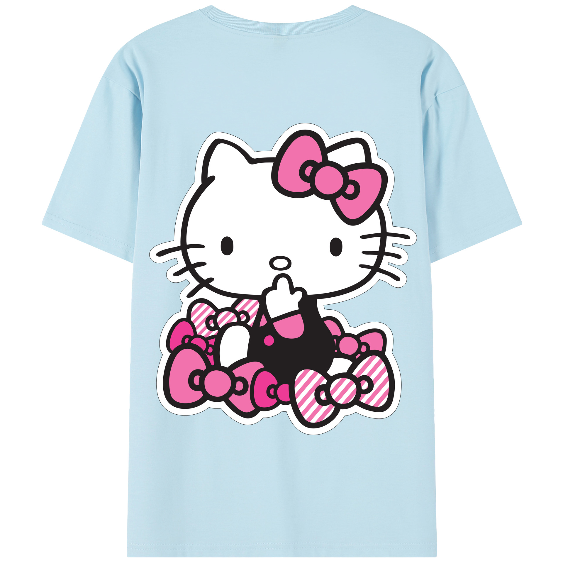 （画像用） Hello Kitty ハローキティ 綿100％半袖Tシャツ（背面プリント）